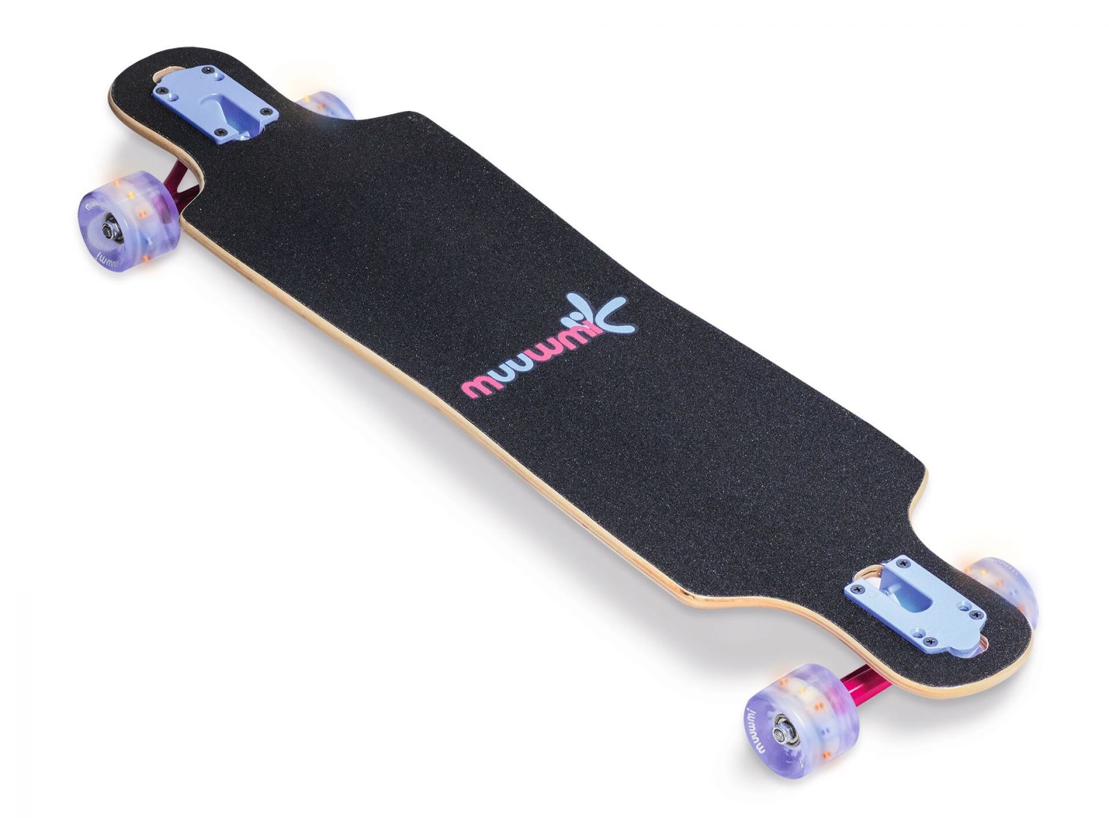 Akcija! Muuwmi Longboard Compact Skateboard skrituļdēlis, ABEC 7, ar gaismiņām