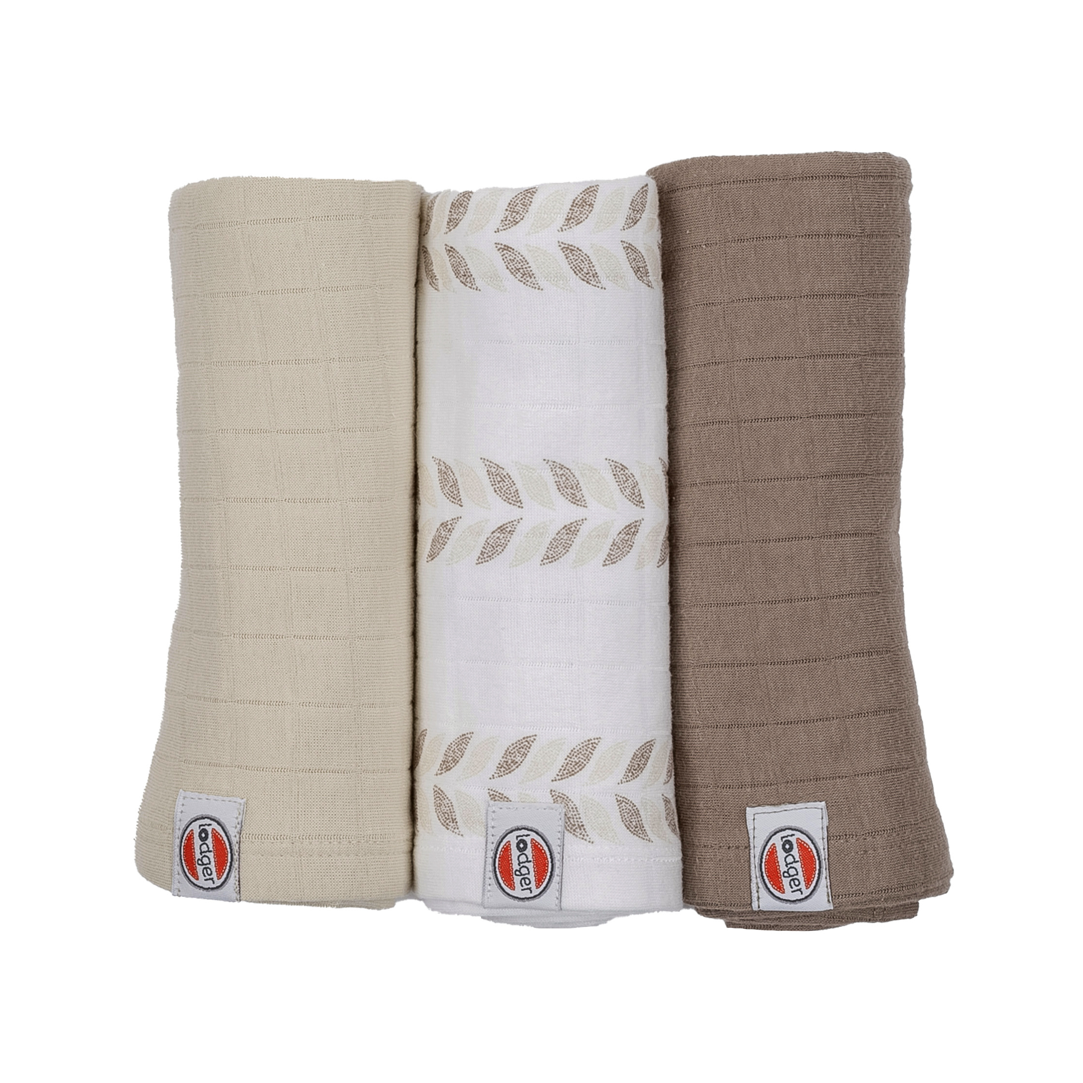 Lodger Swadler Solid Matcha kokvilnas autiņš, Birch, 70x70 cm, 3gab.