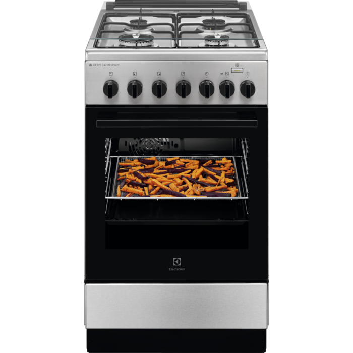 Electrolux 600.sērijas gāzes plīts ar elektrisko cepeškrāsni, melna, 50cm