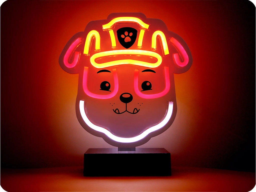 PAW PATROL Led neona lampa uz statīva bērniem, Ķepu patruļa-Rubble