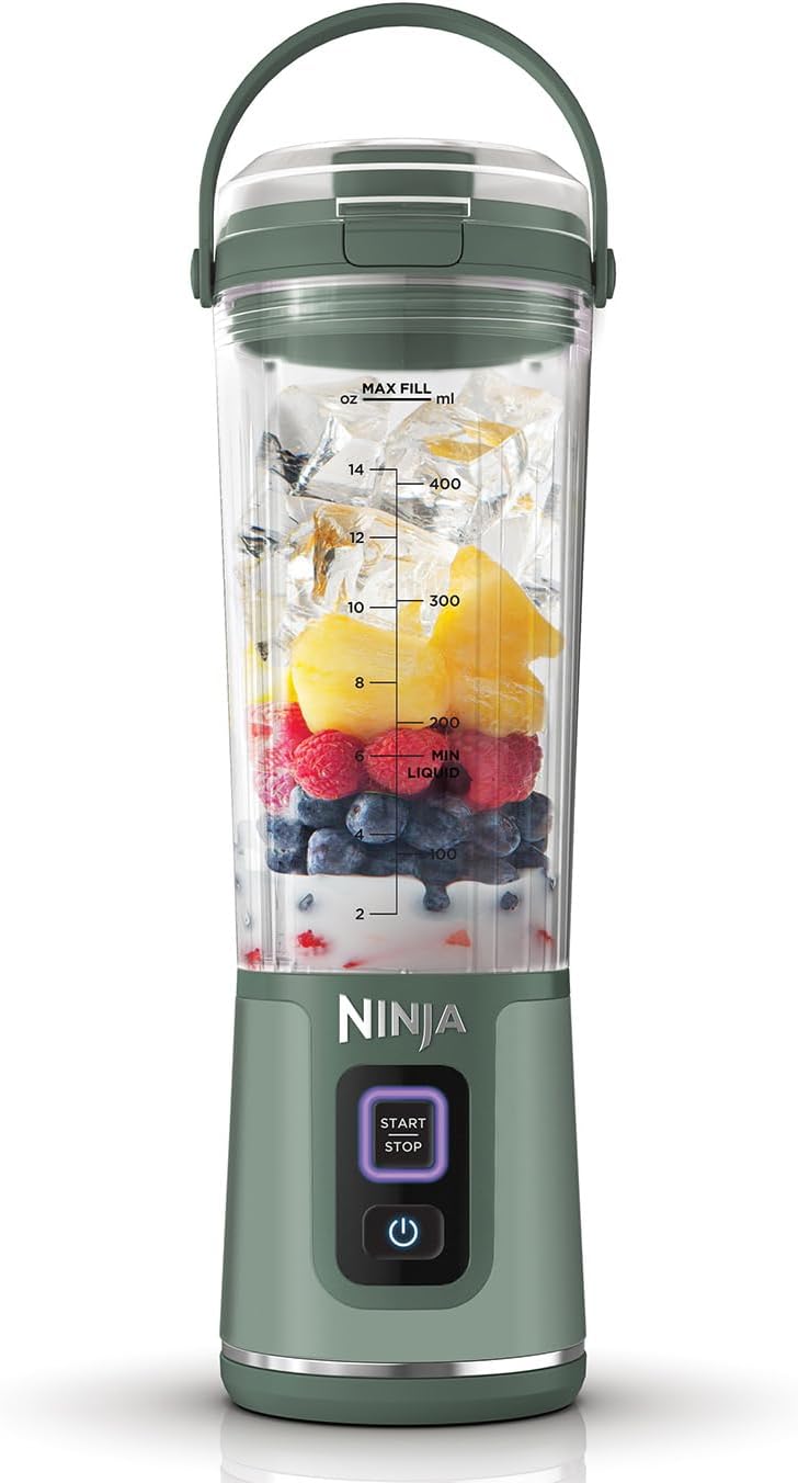 Ninja pārnēsājams bezvadu kokteiļu blenderis, 0.5l, zaļš