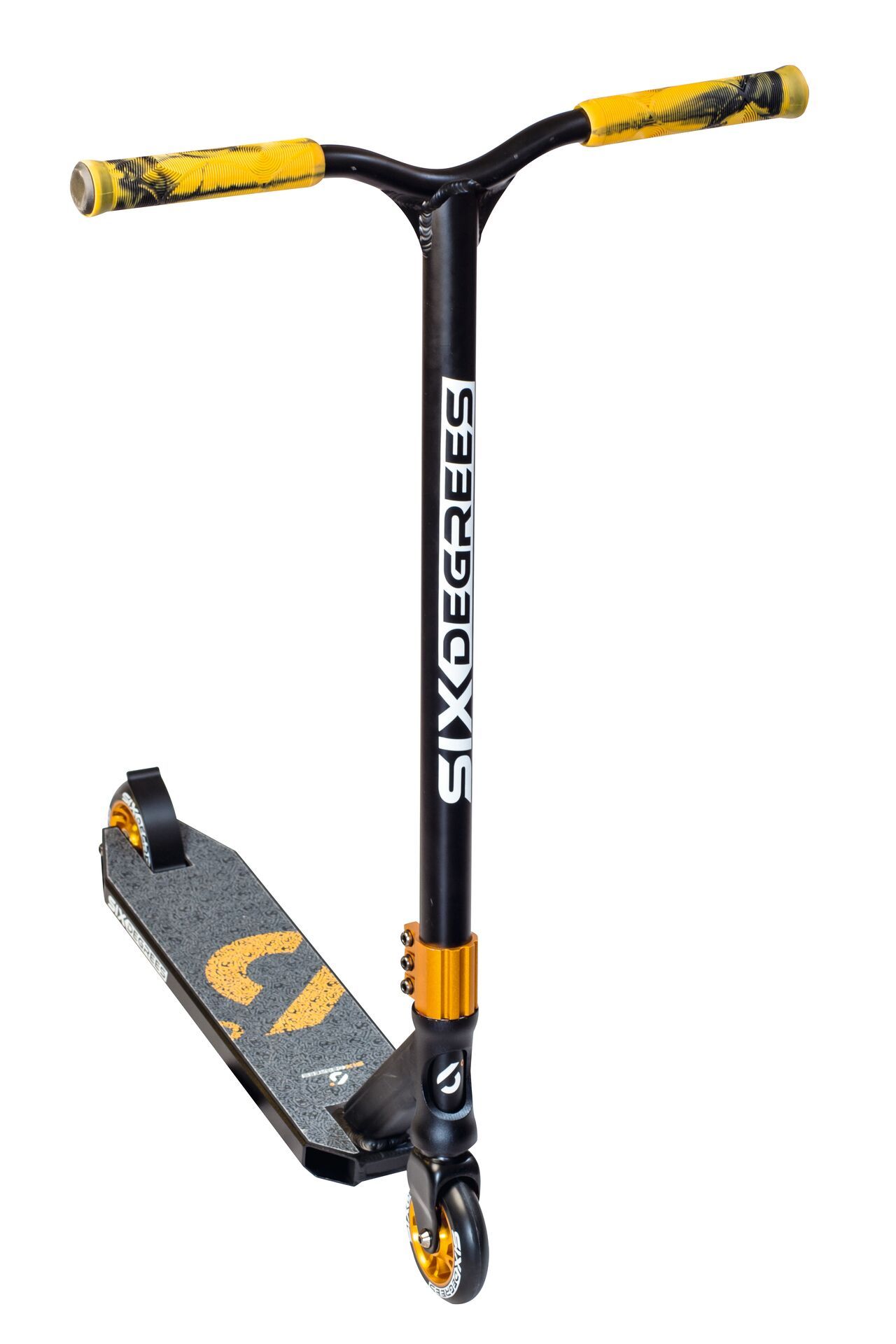 Akcija! Six Degrees Scooter - triku skrejritenis, melns/zelta