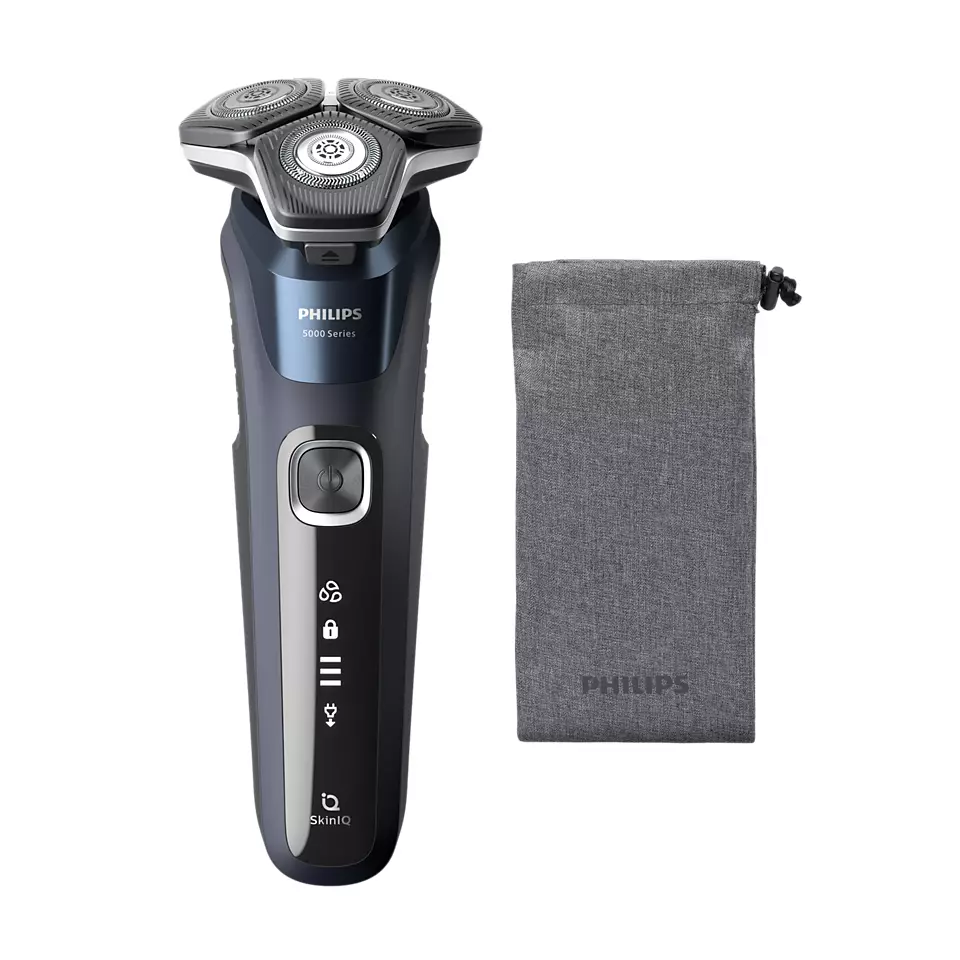 Akcija! PHILIPS Shaver Series 5000, Wet& Dry skuveklis (lādējams), zils
