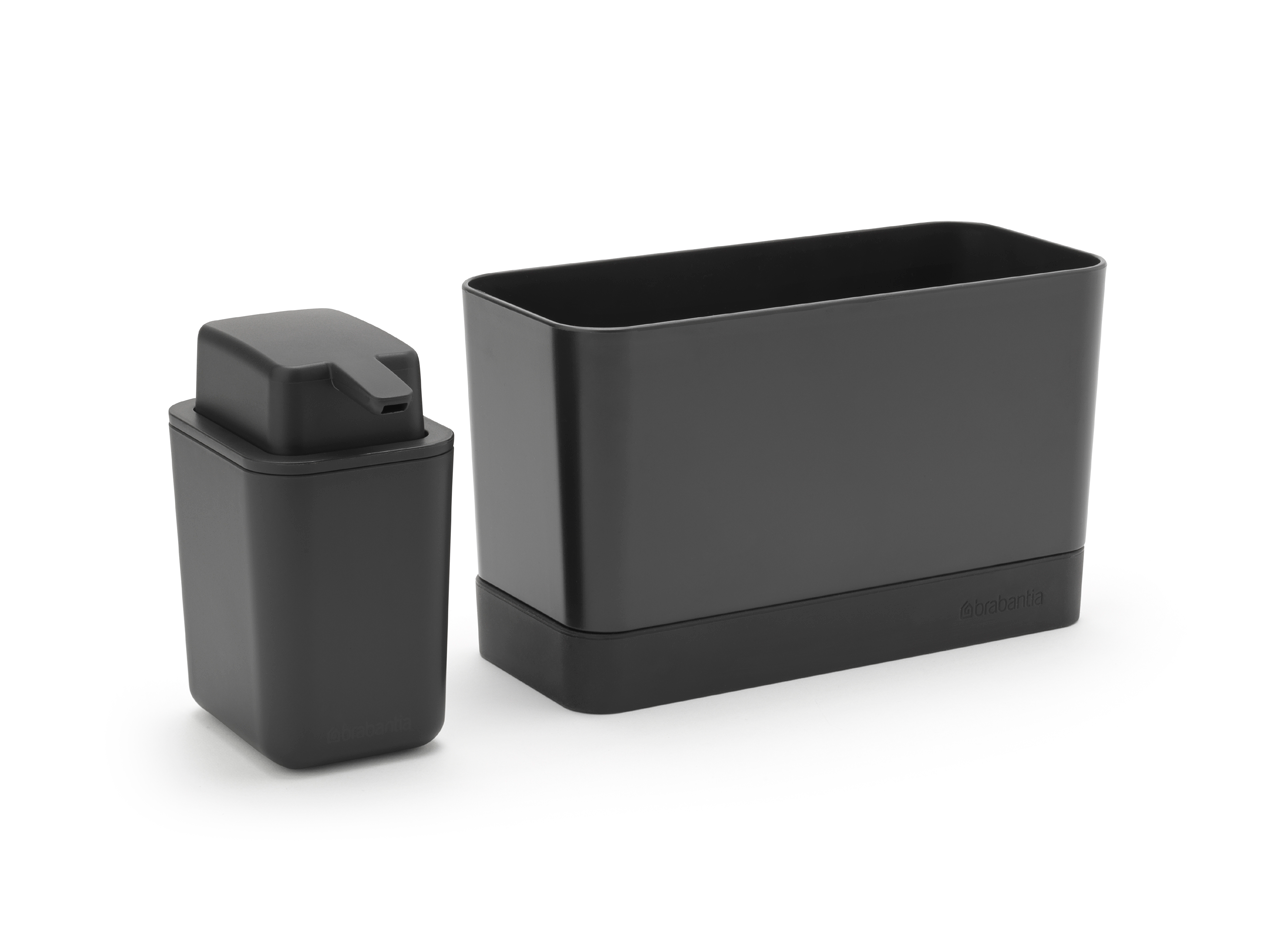 BRABANTIA virtuves piederumu organizators + ziepju dozators, Dark Grey